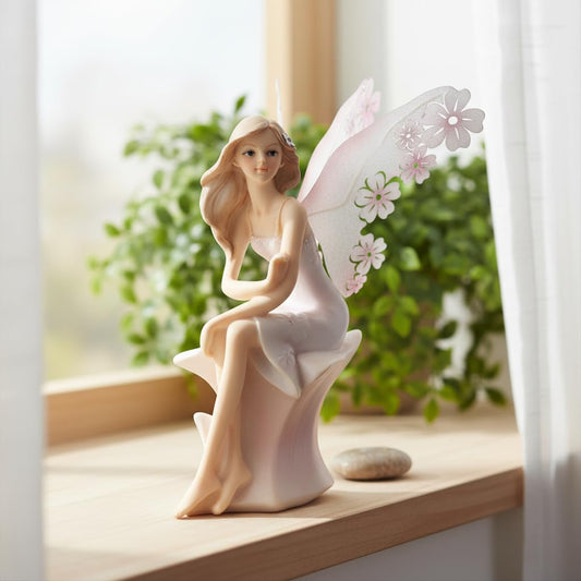 Comfy Hour 7.4 Inch Fairy Statue, Sitting Spring Fairy Figurine