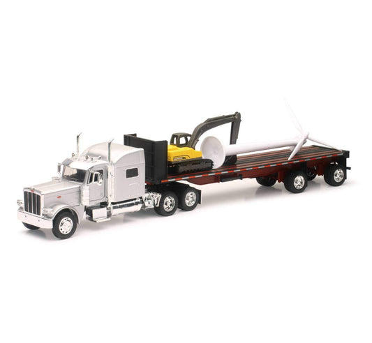 New Ray Toys Peterbilt 389 Flatbed W/Wind Turbine