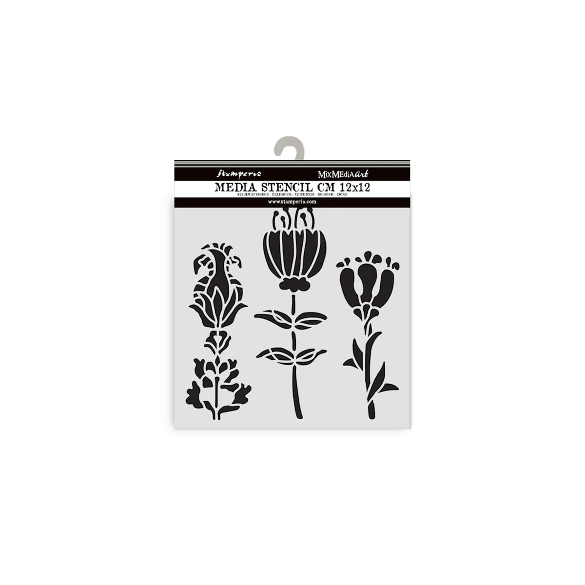 Stamperia Template Stencil, 12x12cm, black / white