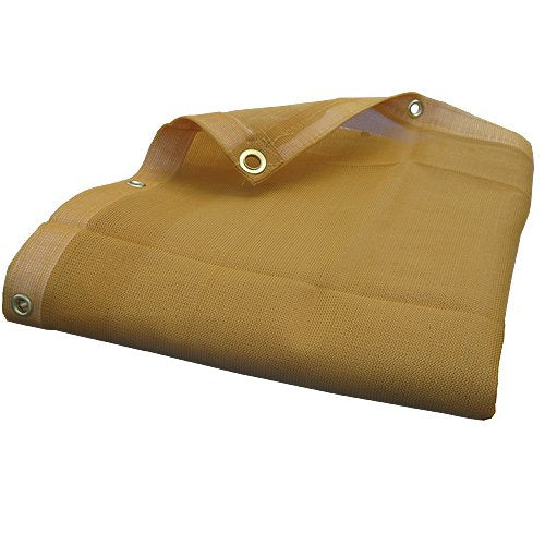 7'X12' (Beige/Tan) Heavy Duty Mesh Tarp Net Sail Sun Shade Awning and Fence Screen Patio and Canopy Cover