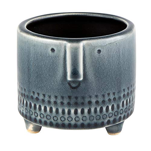 47th & Main Crackled Glazed Planter/Pot, Small, Gray