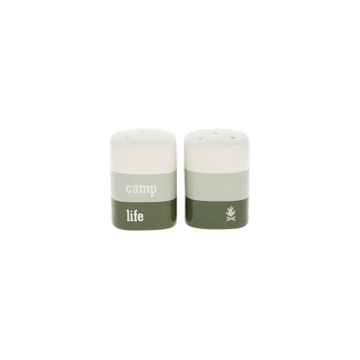 Pavilion Gift Company Food Shaker, 2.75 Inch, Green & White