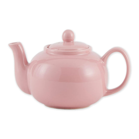 RSVP International Large Stoneware 6-Cup Teapot, Pink