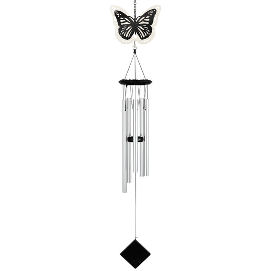 Carson Wind Chime, Black, White, Silver