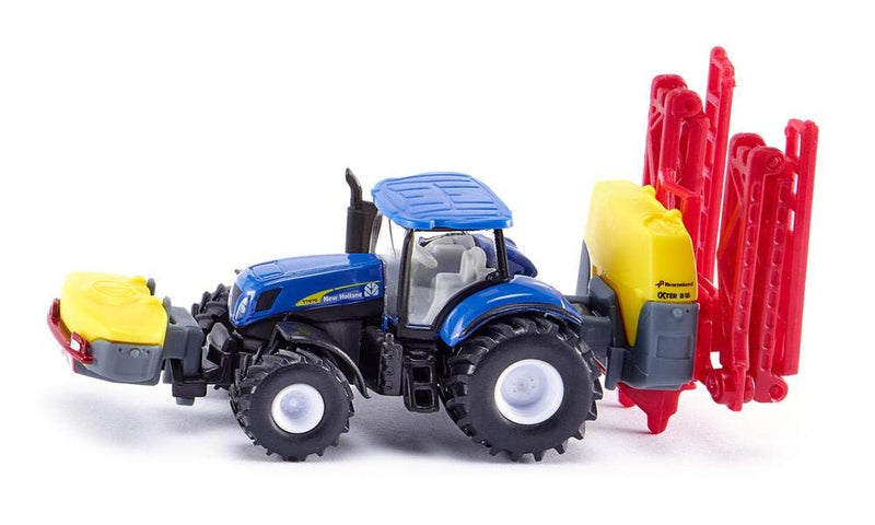 SIKU 1799, New Holland Tractor with Kverneland Crop Sprayer, 1:87, Metal/Plastic, Blue, Folding Boom