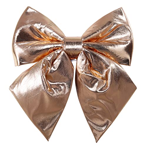 allgala Christmas Decorative Metallic Foil Fabric Bows for Wreath Garland Christmas Tree Chair Wedding-2 Pack-10 (20x25cm)-Rose Gold-XBW92313