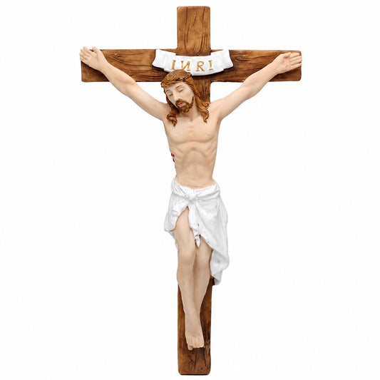 Comfy Hour 7 Inch Wall Crucifix, Jesus Cross with INRI, 1 Unit
