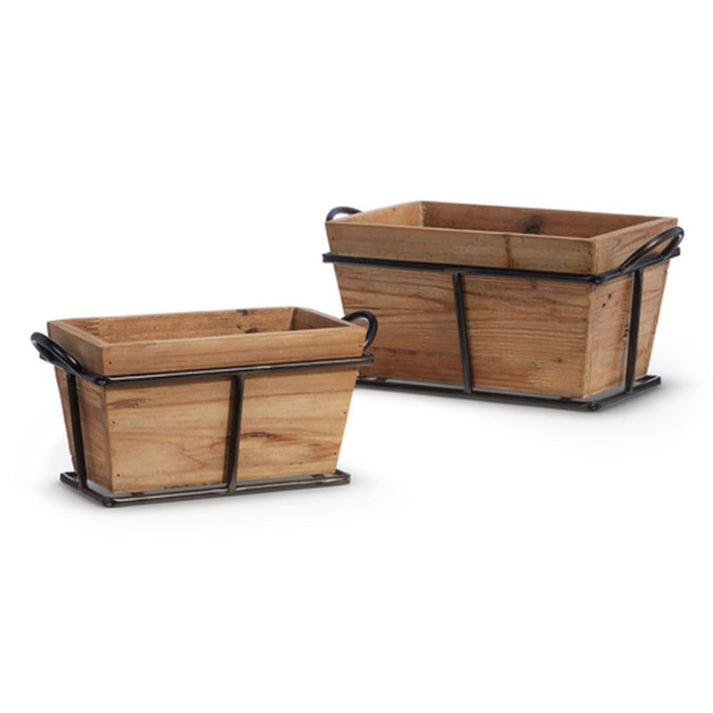 Raz Imports 2024 Farmstead 14" Planters, Set of 2