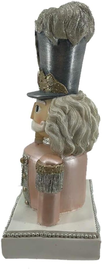 Comfy Hour Winter Holiday Home Collection 9" Resin Nutcracker Stocking Hanger, Pink & Brack