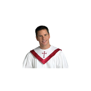 Murphy Robes Apparel Head Neck Covering, Adult, White With Vermillion