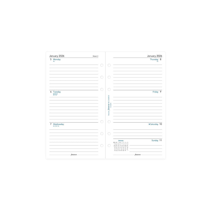 Filofax Planner, Personal / Personal Compact Size: 6-3/4" x 3-3/4", White