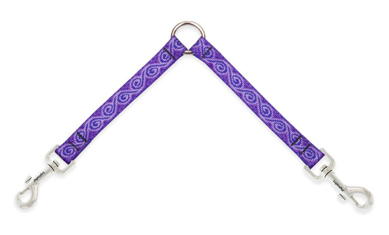 Coupler for Walking Two Medium or Larger Dogs Together, 3/4" Wide Jelly Roll Design by Lupine, 24" Long