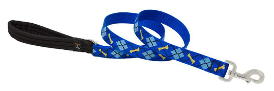 Lupine Pet Originals 1" Dapper Dog 4-Foot Padded Handle Leash for Medium and Larger Dogs