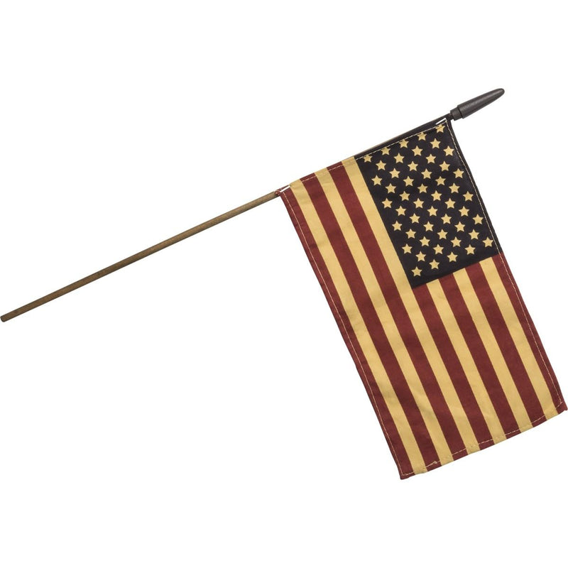 Primitive American Flag, Small US Flags/Mini American Flag on Wooden Stick, American Hand Held Stick Flags, Memorial Day, Independence Day, Election Day Multicolor Pack of 1