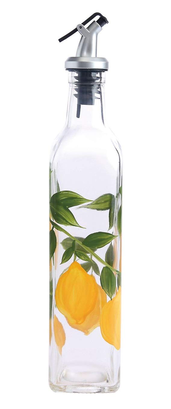 Grant Howard 52133 Lemon Hand Painted Oil and Vinegar Cruet, 16 oz.