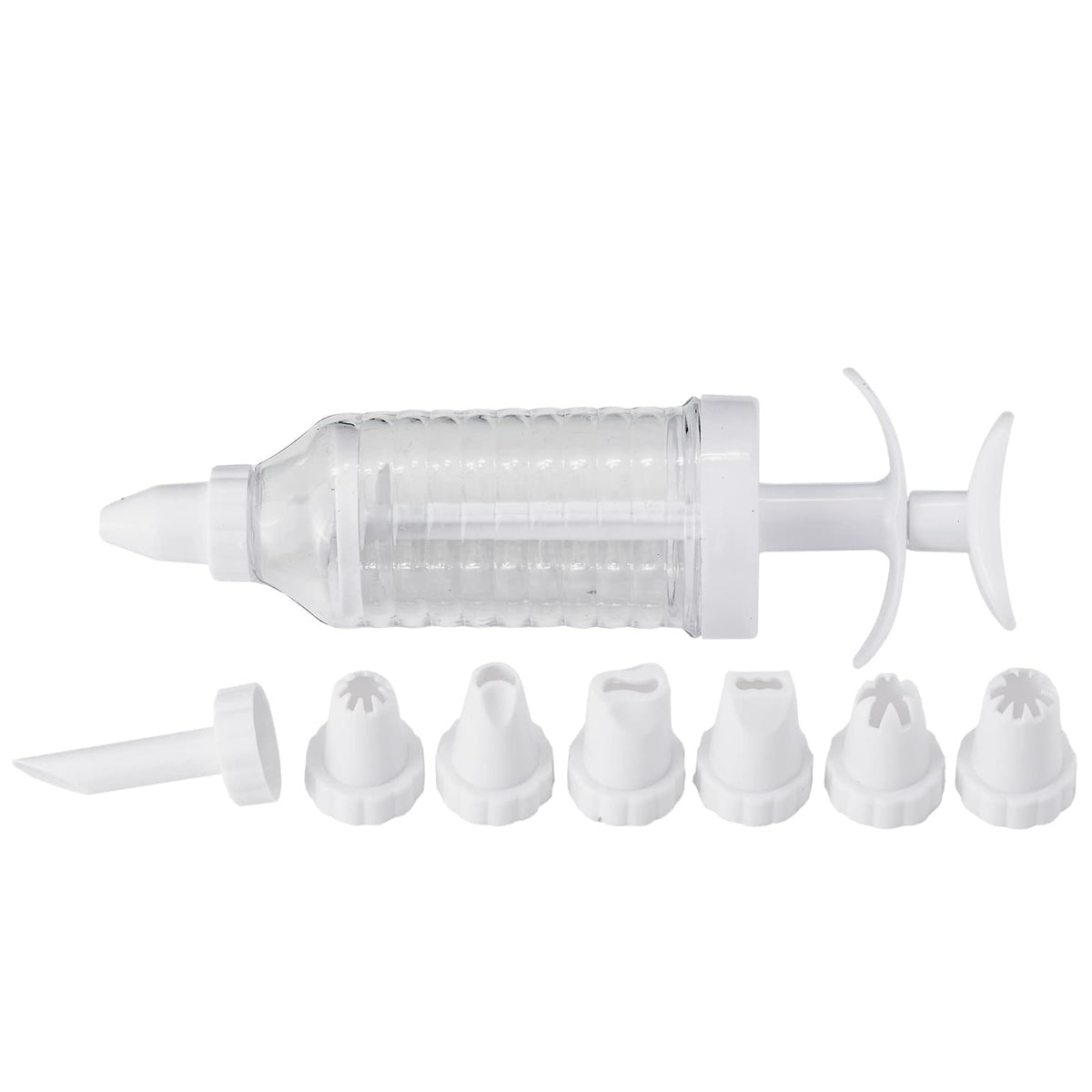 Chef Craft Select Plastic Icing Syringe, 10 inch, White and Clear
