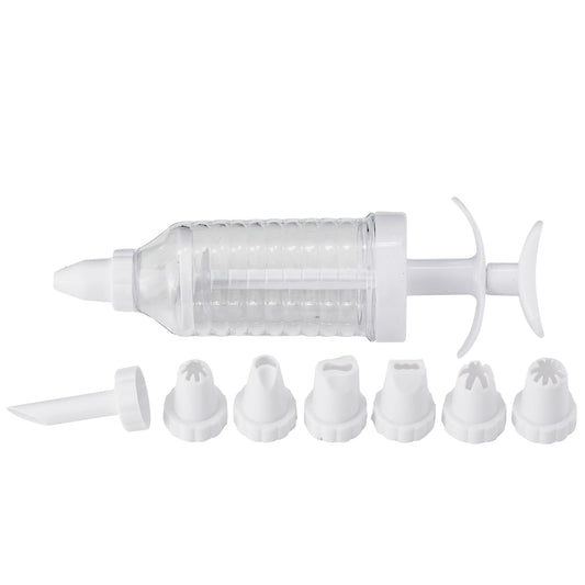 Chef Craft Select Plastic Icing Syringe, 10 inch, White and Clear