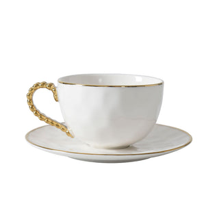 Pampa Bay Dishware Place Setting, 7 x 7, White with Gold