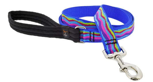 Lupine Pet Dog Leash 1" Wide Ripple Creek Design 6-Foot Long with Padded Handle