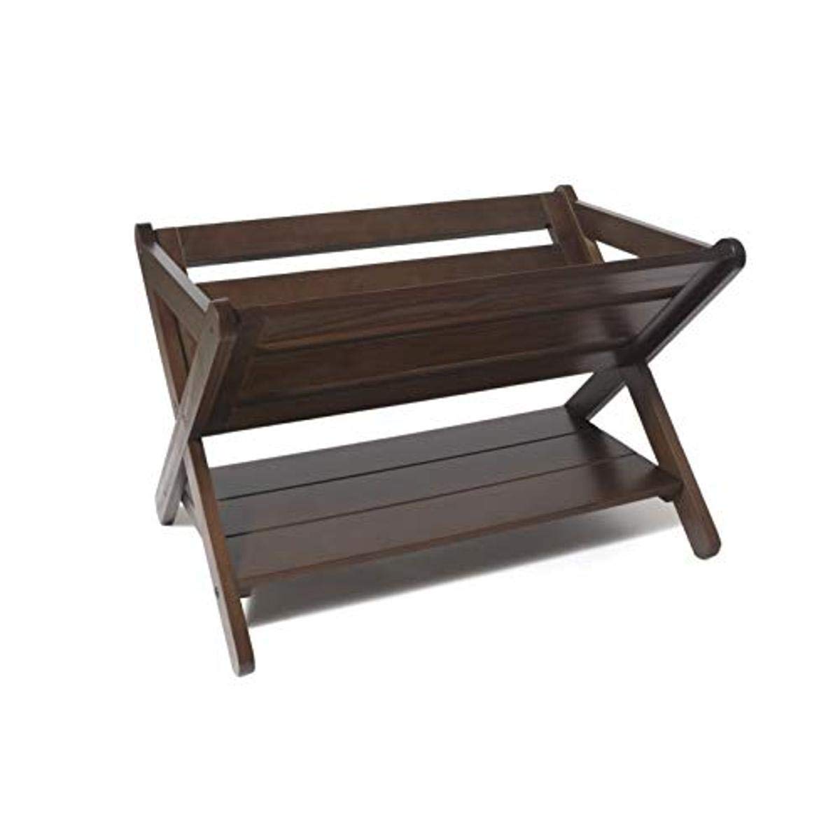 Lipper International Kids' Book Caddy with Shelf, Walnut
