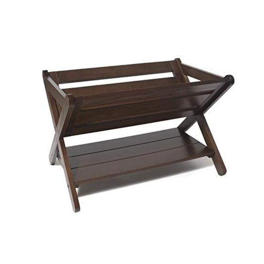 Lipper International Kids' Book Caddy with Shelf, Walnut