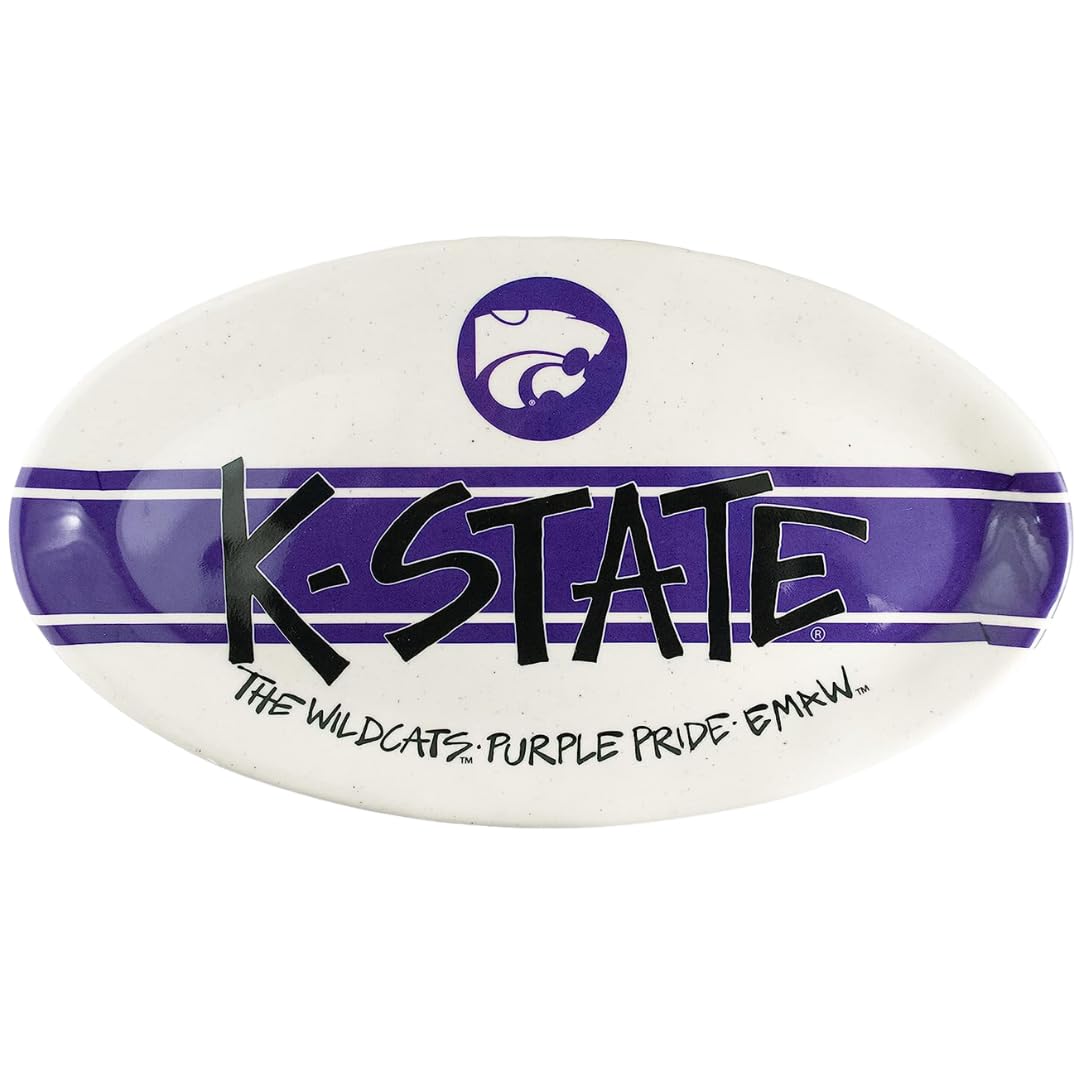 Magnolia Lane Kansas State Heavy Duty Melamine Oval Serving Platter 12” Party Platter Dish for Tailgating, BBQ’s, Poolside- Ideal Gift for Graduation/Alumni- Show Your Big 12 Team Spirit