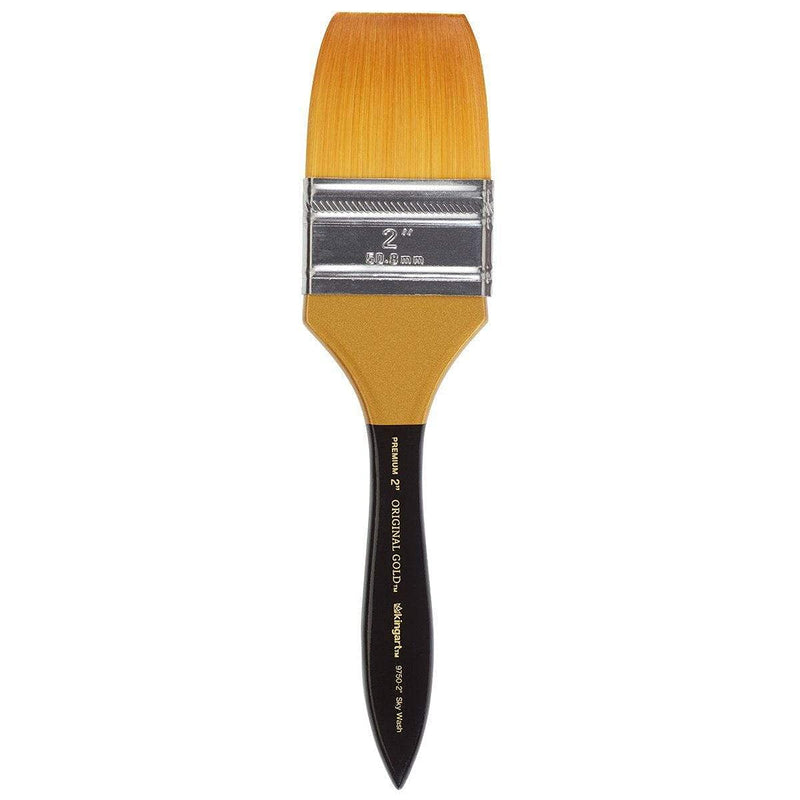 KINGART 9750-2 Taklon Sky Wash Original Premium Artist Brush, Size 2, Black/Gold