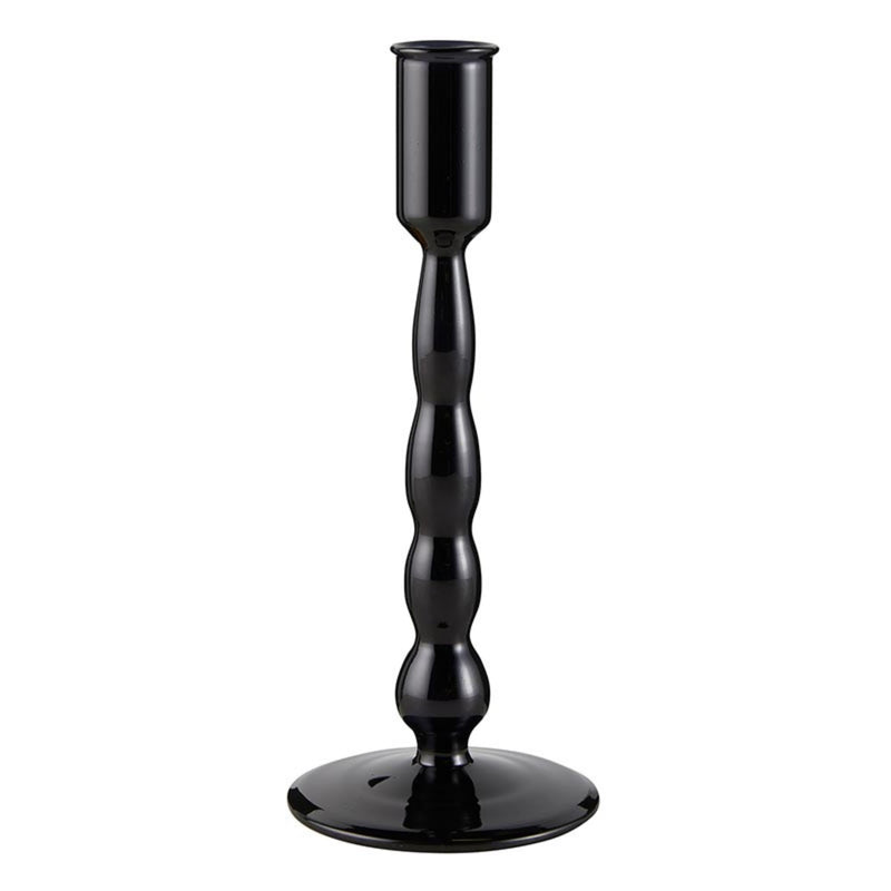 47th &amp; Main Holder for Taper Candle Glass Candlestick Candleholder, Small, Black