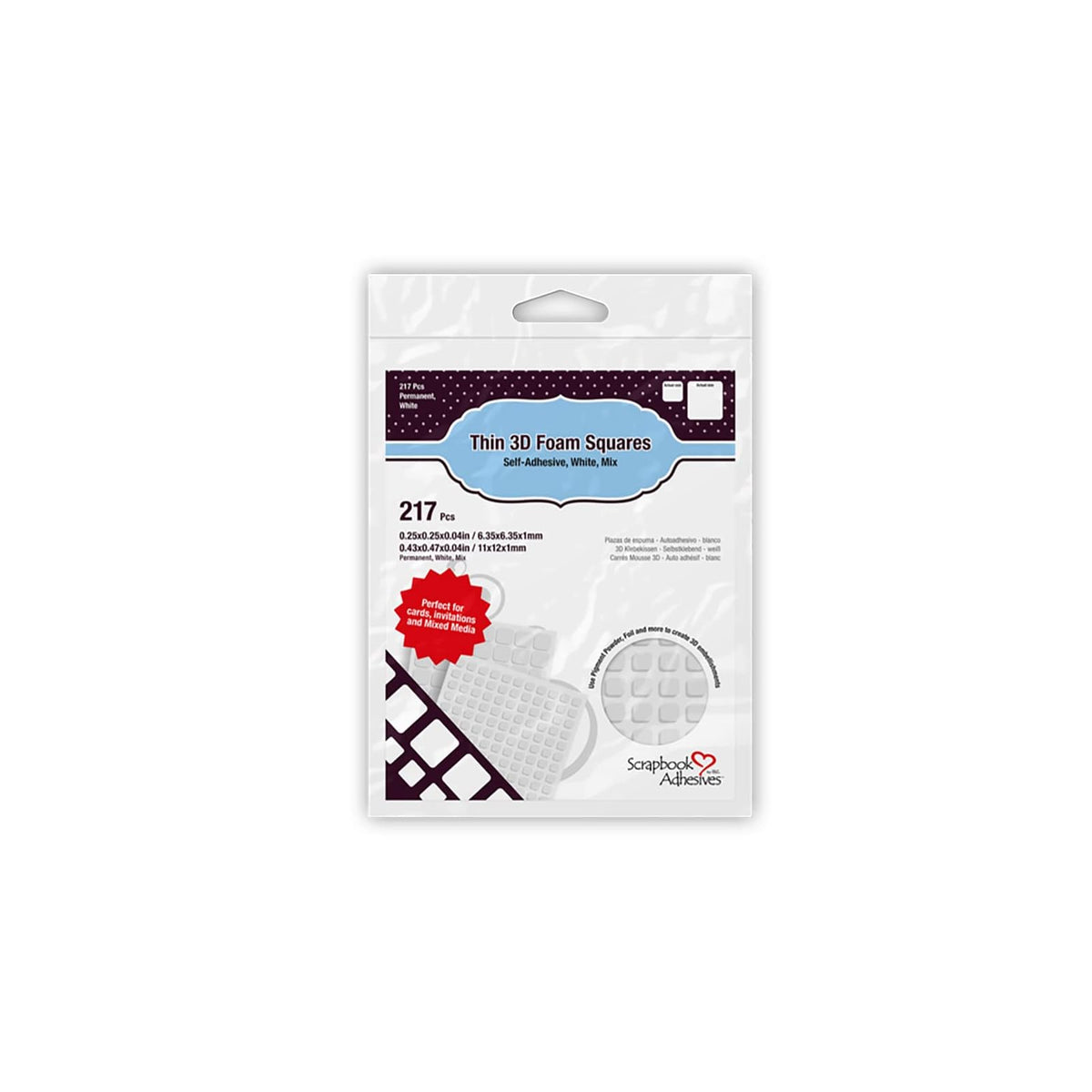 Scrapbook Adhesives Adhesive Tapes, Thin Mixed Variety (Pack of 1), White