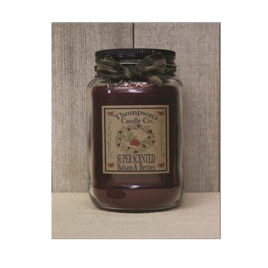 Thompson's Candle bblm Balsam and Berries Large Mason Jar Scented Candle, 20 Oz