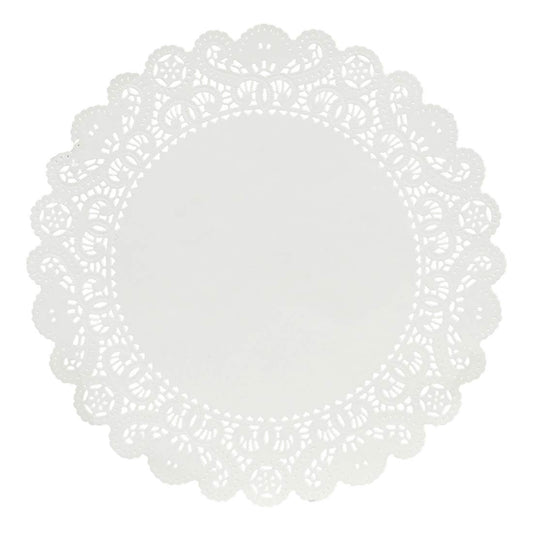 Hygloss Products Round Paper Doilies - Decorative, White Lace Doilies - Disposable - Food Grade Safe - 12 Inches - 100 Pack