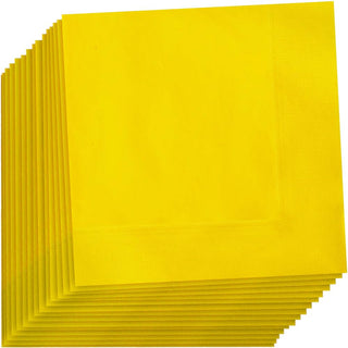 Unique Disposable Napkin, 20 Count (6.5" x 6.5"), Sunflower Yellow
