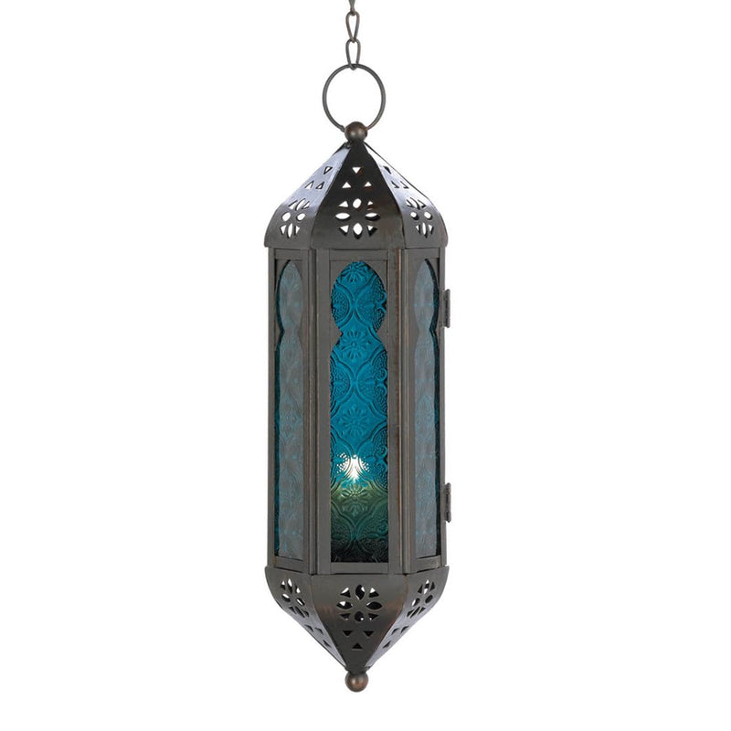 Zings & Thingz 57070457 Blue Hanging Lantern, Black