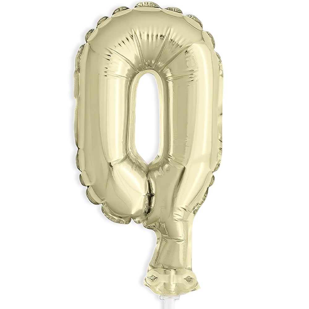 Unique Industries Unique 57260 Gold Foil Number 0 Party Balloon Cake Topper 1 ct 5"