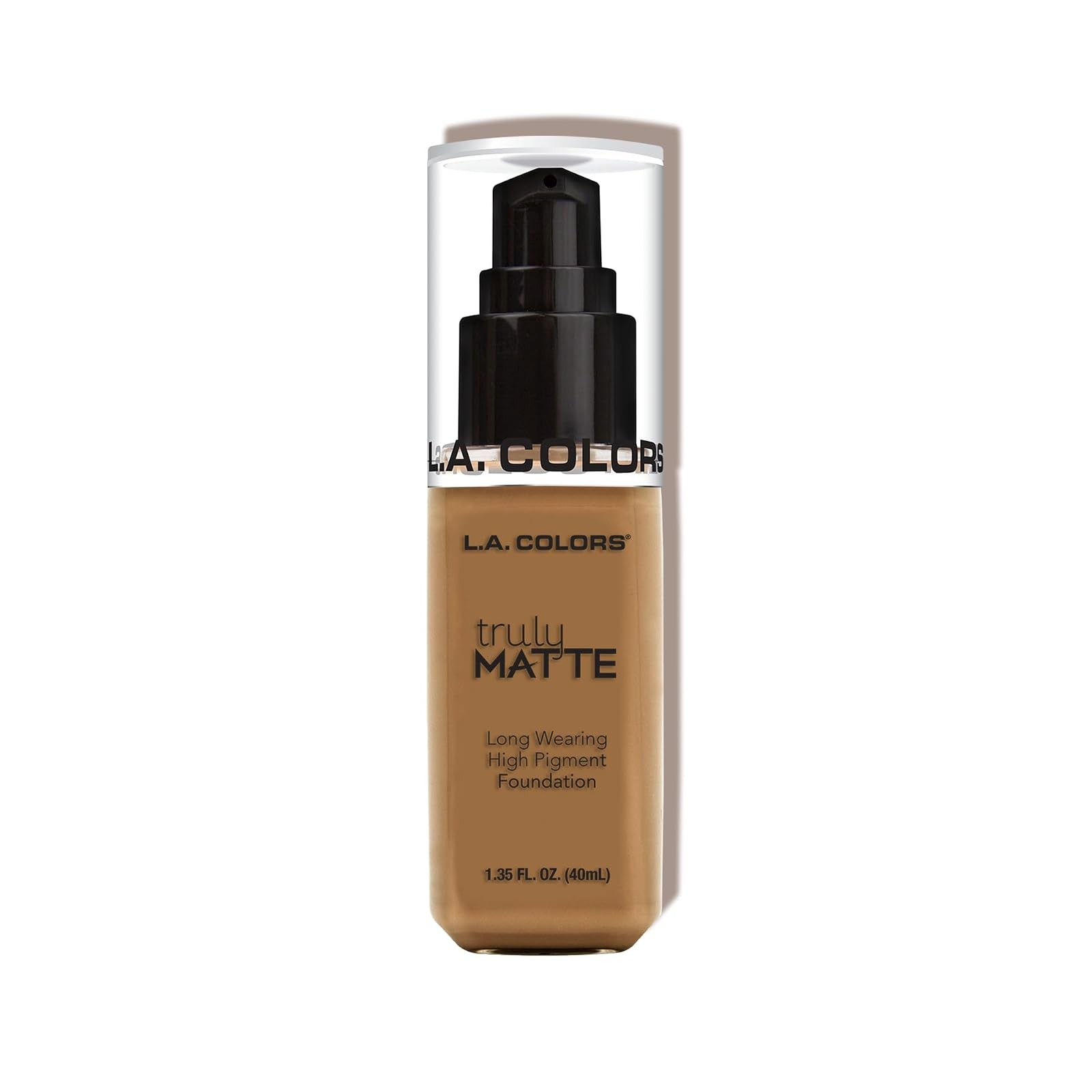 L.A. COLORS Truly Matte Foundation, Warm Caramel, 1.35 Fl. Oz.
