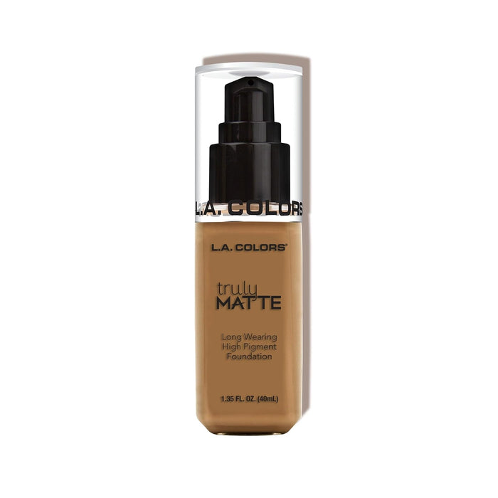 L.A. COLORS Truly Matte Foundation, Warm Caramel, 1.35 Fl. Oz.