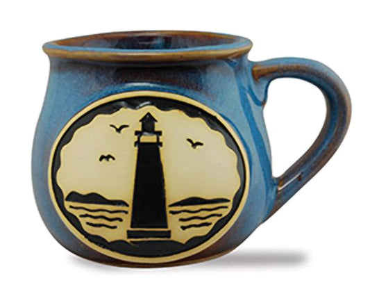 Cape Shore Bean Pot Style Stoneware Mug - Coastal Lighthouse 16oz