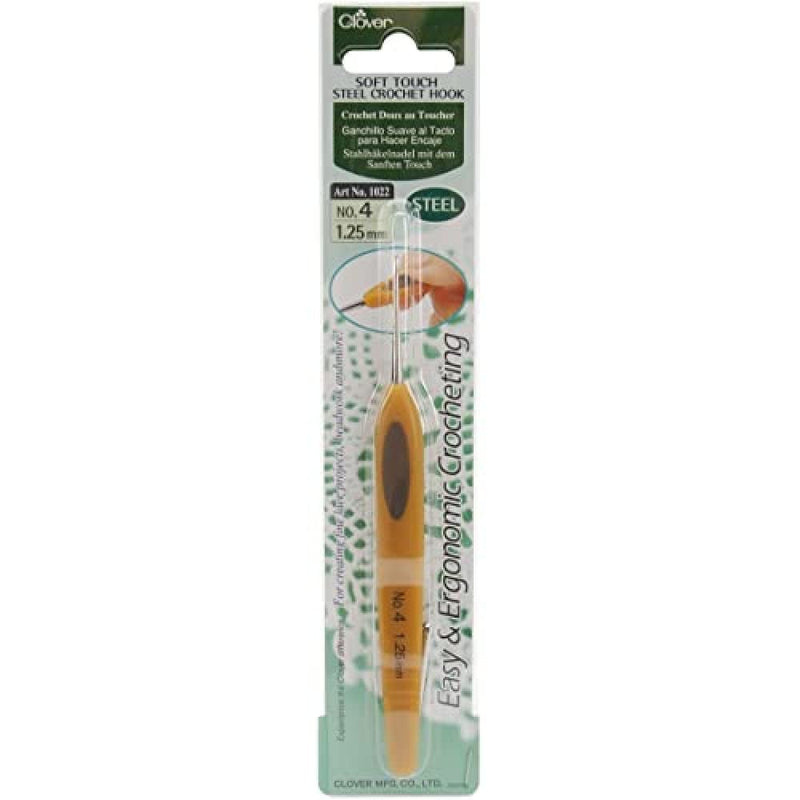 Clover Soft Touch Steel Crochet Hooks, No. 4/1.25mm