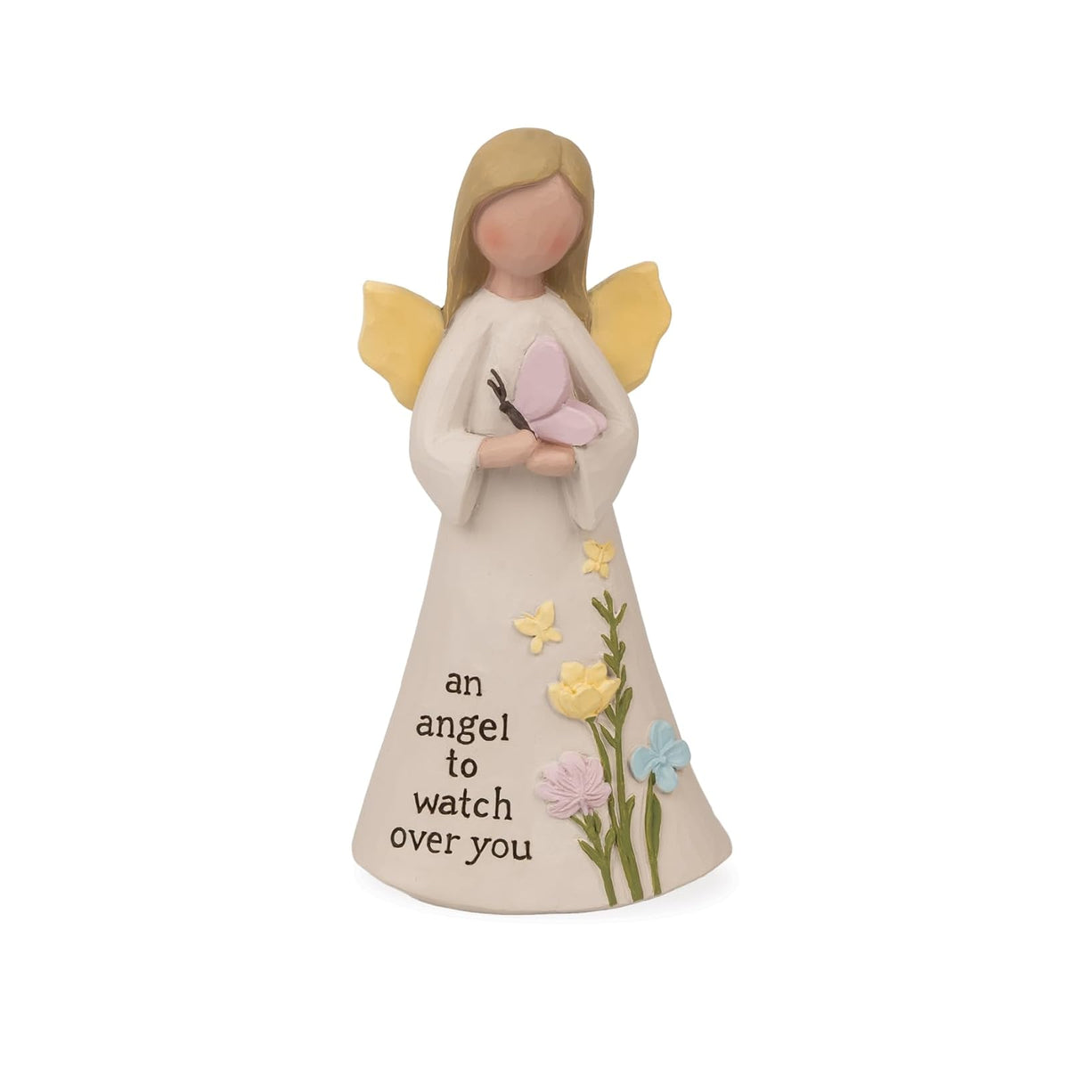 Blossom Bucket Figurine, Small, Beige, Pink