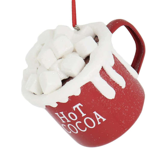 Kurt Adler 3-inch Claydough and Metal Hot Cocoa Cup with Marshmallows Ornament