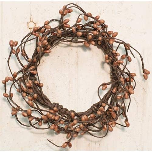 CWI Gifts Pip Twig Wreath Rings - 3.5 inch - Wreath Decor for Front Door and Candle Decorating - Teastain