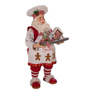 Kurt Adler 11" Fabrich Gingerbread Chef Santa Figurine