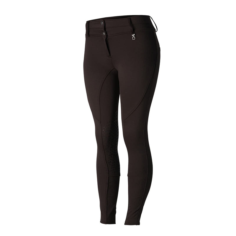 HORZE Rhea Womens Knee Patch Thermo Breeches with Back Pockets - After Dark Brown - 28