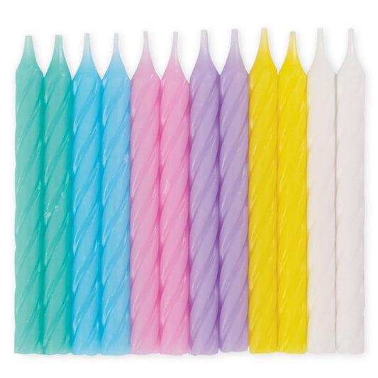 Unique Industries Assorted Color Spiral Birthday Candles, 24 Ct.