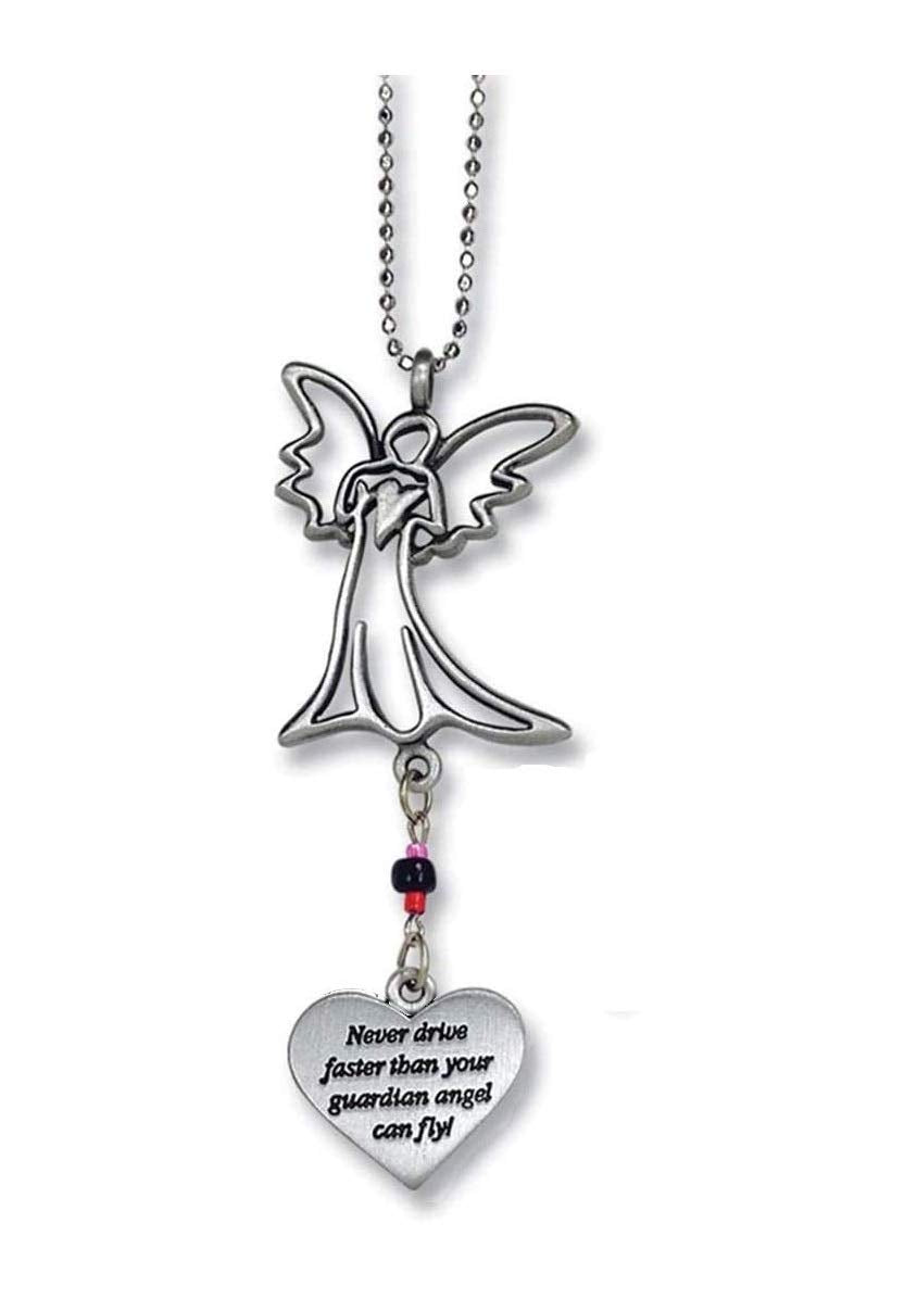 Cathedral Art KT230 Never Drive Faster Angel Ball Chain Car Charm