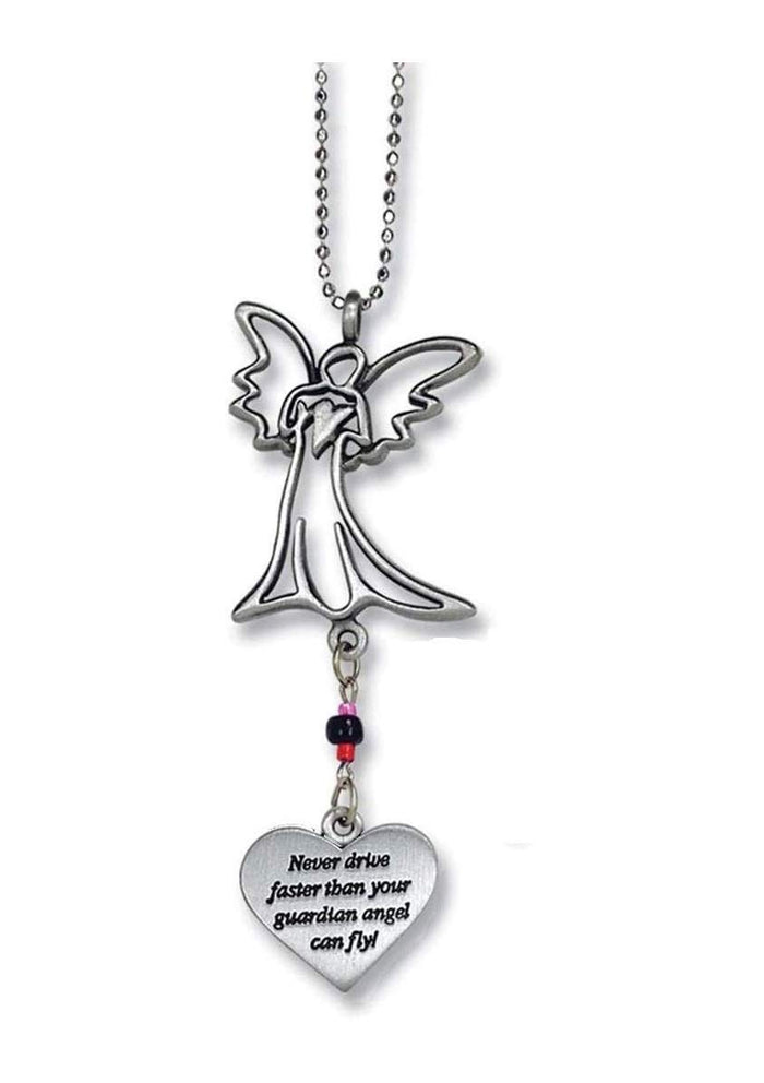 Cathedral Art KT230 Never Drive Faster Angel Ball Chain Car Charm