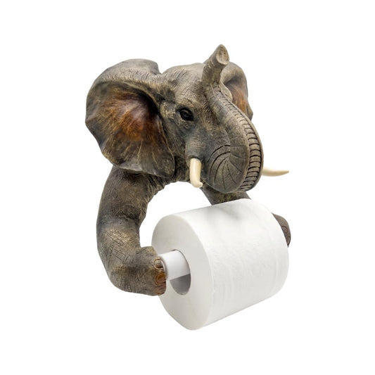Comfy Hour Wildlife Collection 9" Elephant Toilet Paper Roll Holder, Resin