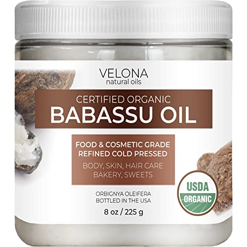 velona Babassu Oil USDA Certified Organic - 8 oz | 100% Pure and Natural Carrier Oil | Refined, Cold Pressed | Face, Hair, Body & Skin Care and Cooking | Use Today - Enjoy Results…