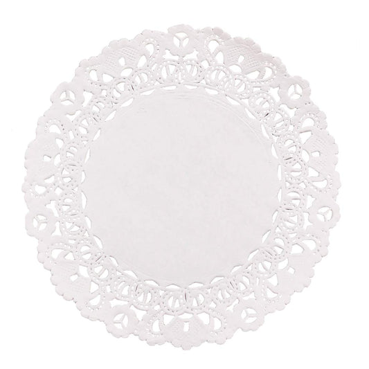 Hygloss Products, Inc 4" White doilies Round Paper Decorative, Lace Disposable-Food Grade Safe-4 Inches-36 Pack, 4-Inch, 36 Count