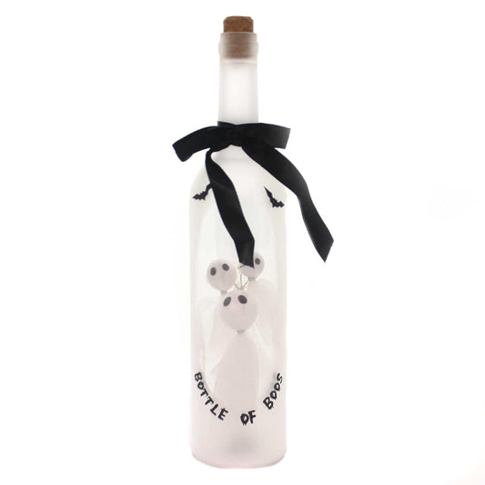 Roman Bottle of Boos Ghosts Light Up LED 13 Inch Wine Bottle Halloween Tabletop Figurine